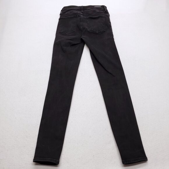 Abercrombie & Fitch Simone Hight Rise Button Denim Jeans Womens Size 27/4L Black - Picture 7 of 8